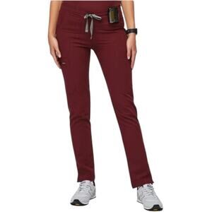 FIGS Yola Scrub Pants Burgundy Womens Size Sm Hospital Nurse Comfort Pants